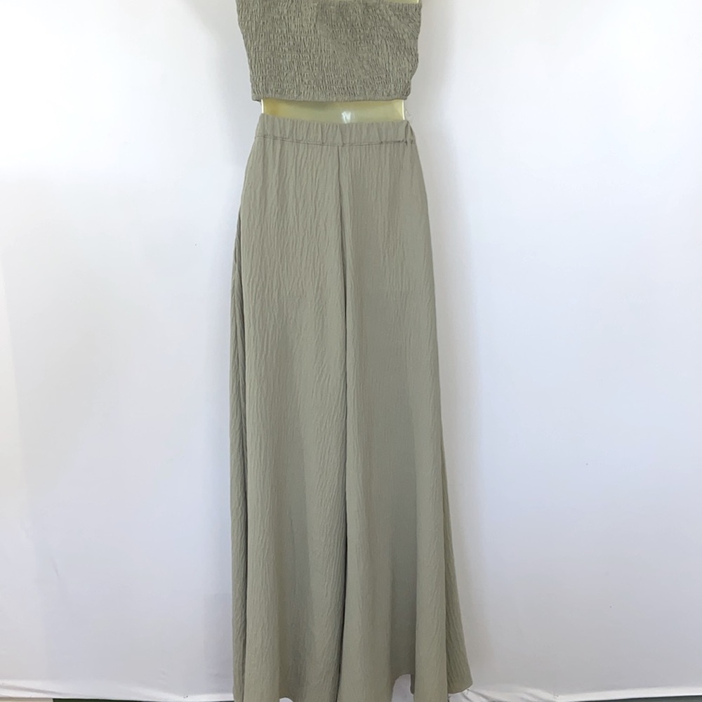 Advocado Green Two Piece Pants and Tie Elastic Top Size Medium NWOT - Picture 6 of 7